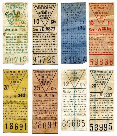 Buenos Aires transit tickets, early twentieth century