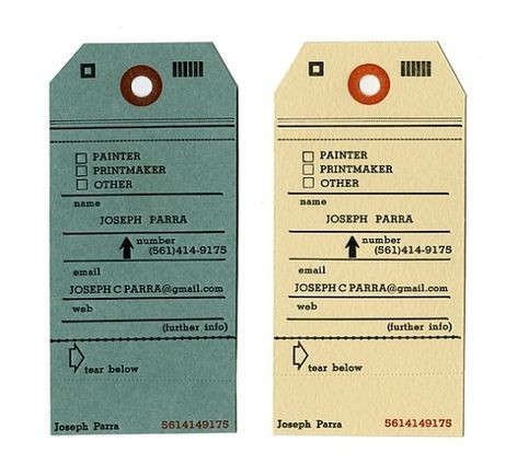 Tear-stub business cards