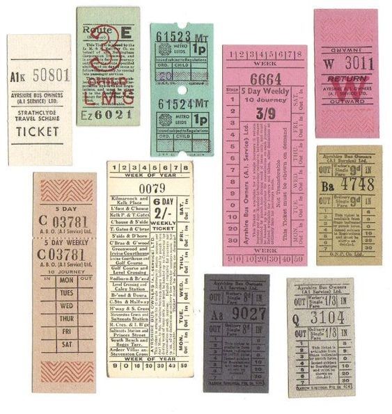 Pre-printed serial bus tickets from Ayrshire