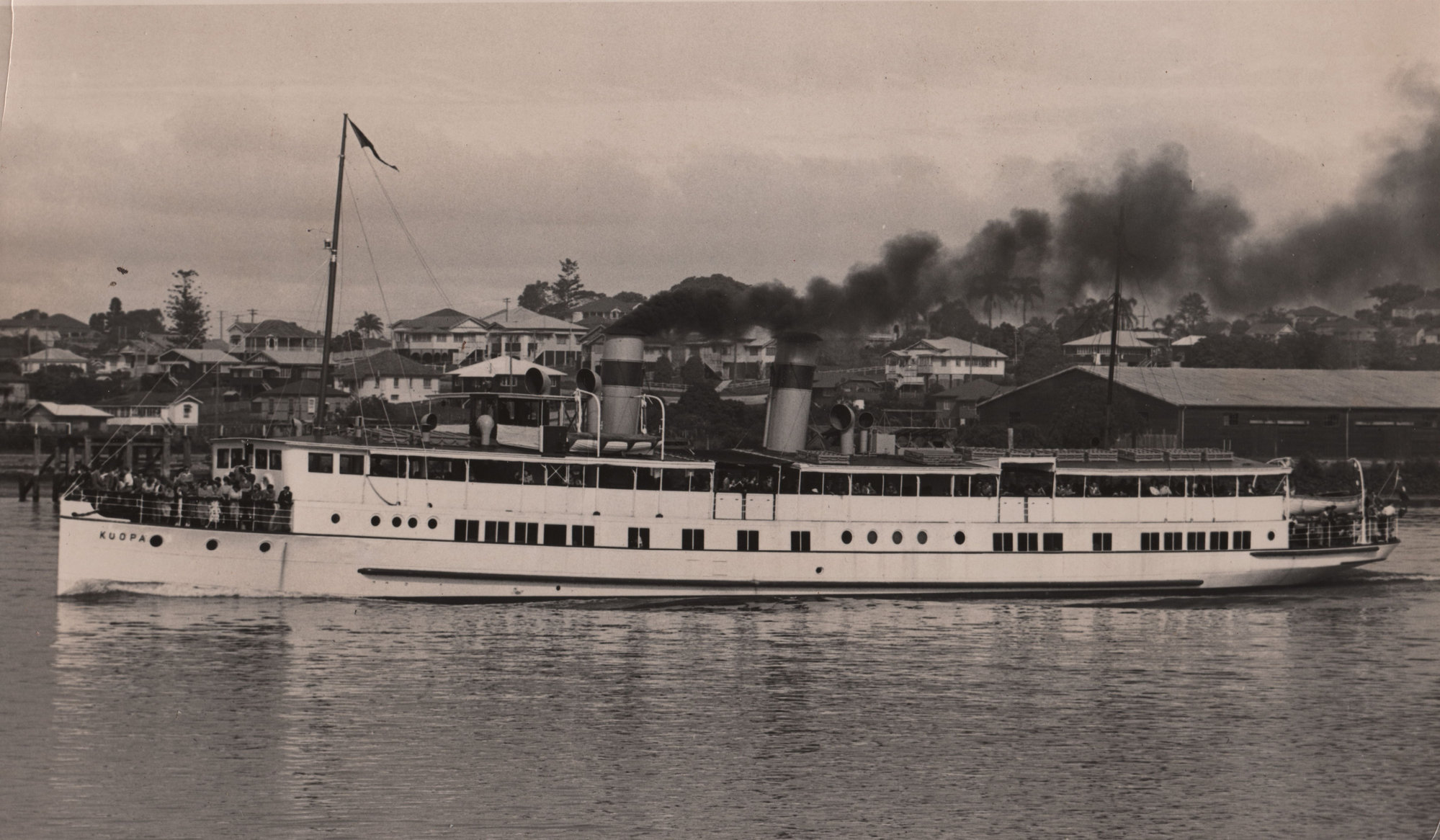 SS Koopa under steam with name painted on the hull