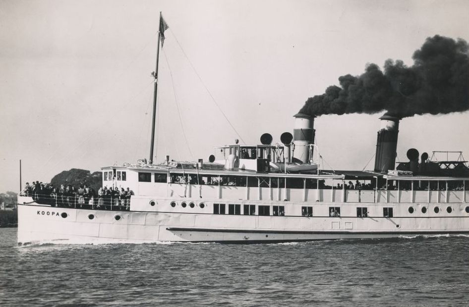 SS Koopa at full steam with both funnels billowing
