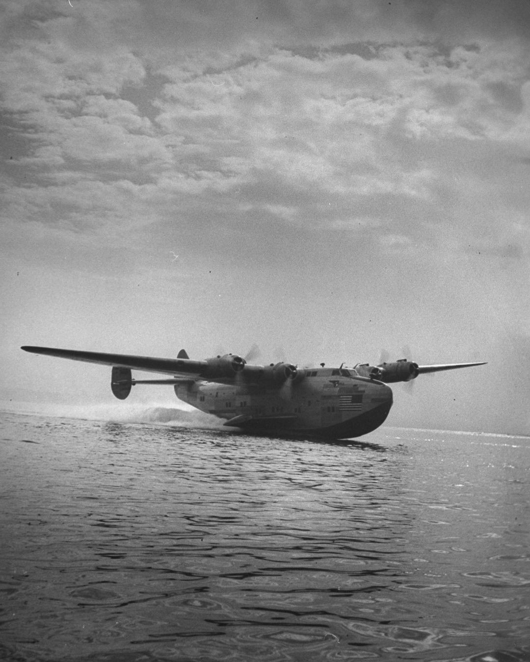 Flying boat lifting off the water