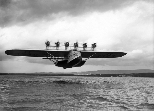 Multi-engine Dornier flying boat in flight