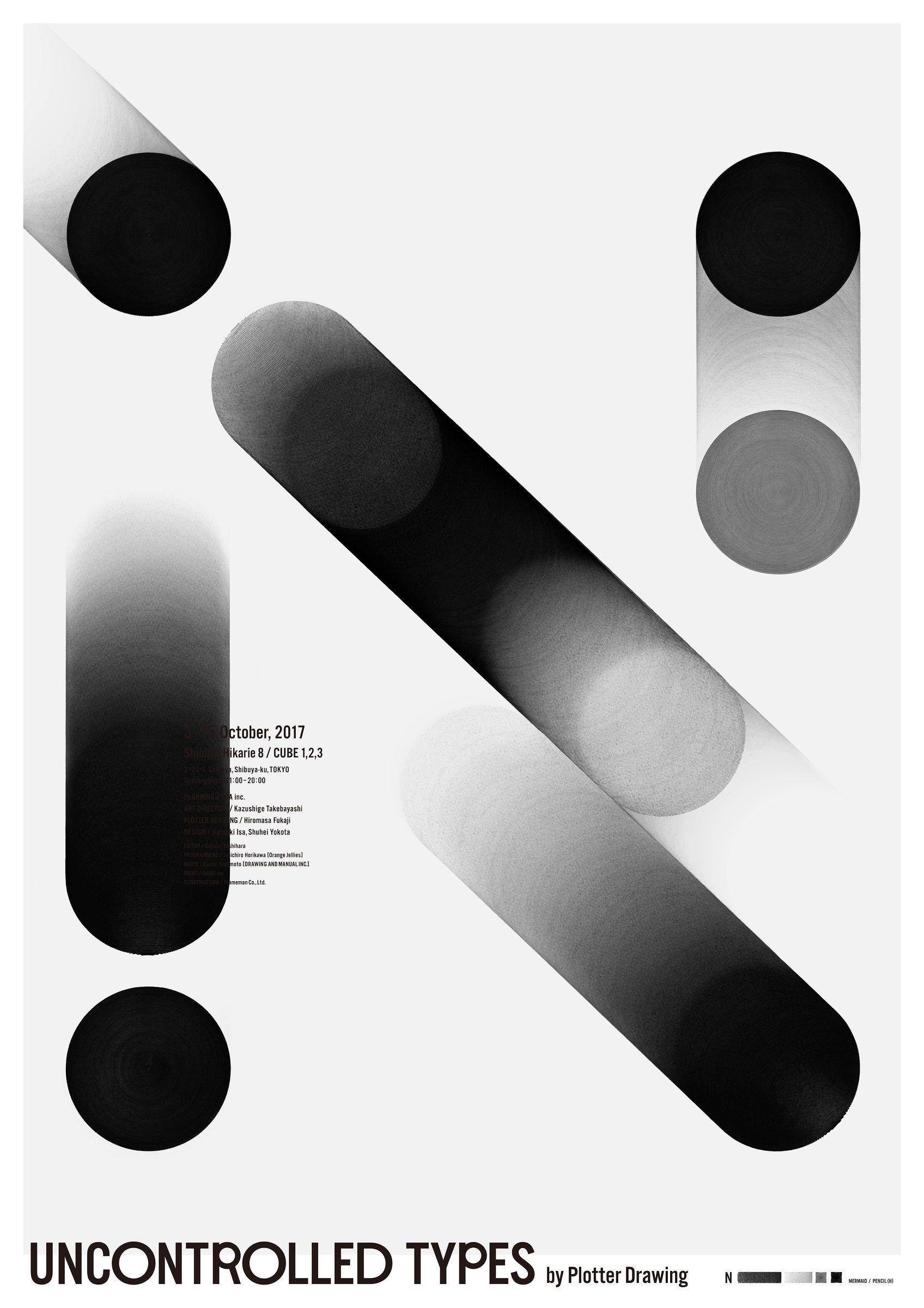 Plotter-drawn gradient pill shapes on cream
