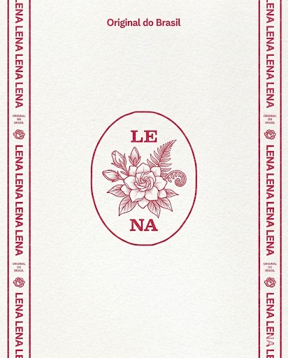 Lena Original do Brasil packaging with vertical repeated wordmark and rose crest